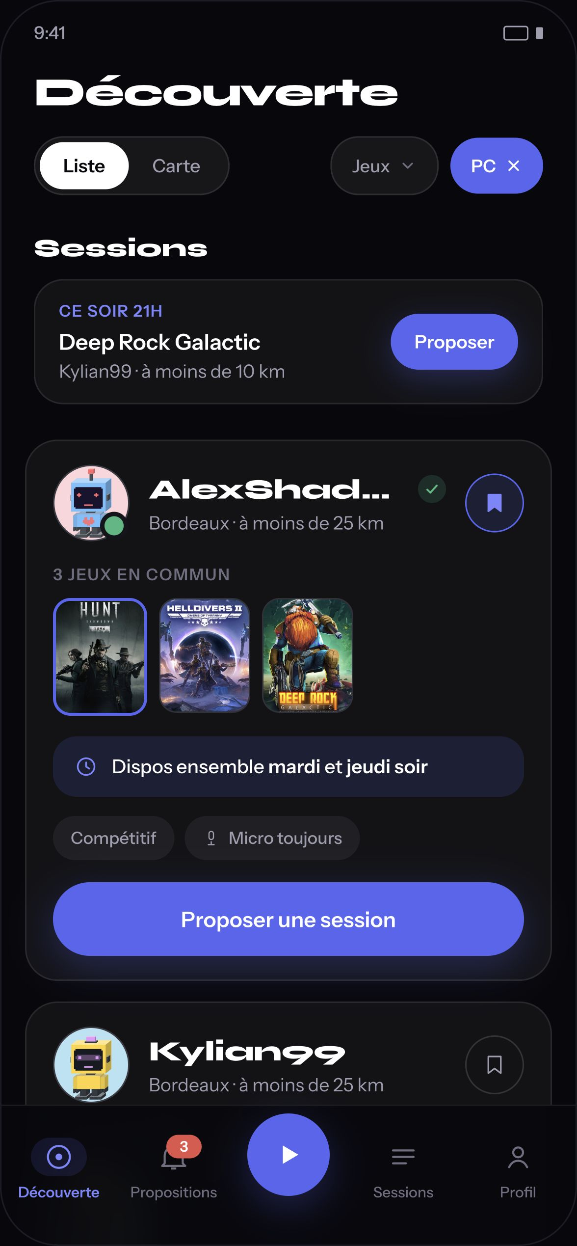 Liste de joueurs à proximité dans Spawnzone